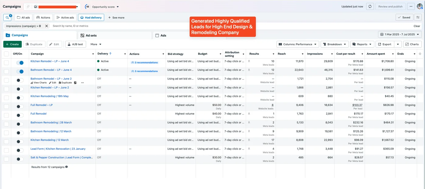 FB Ads – Design & Remodel