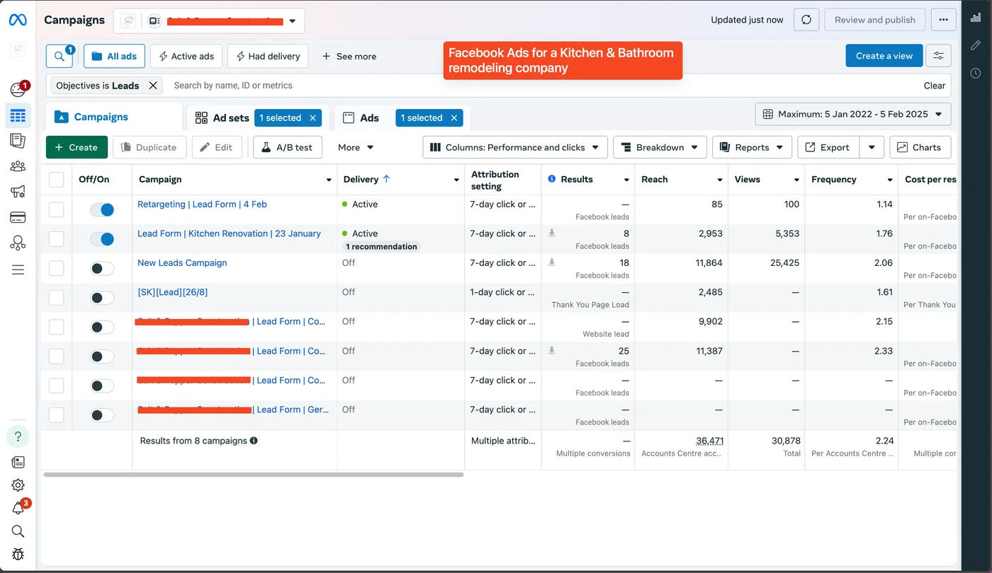 Facebook Ads – Remodeling Company