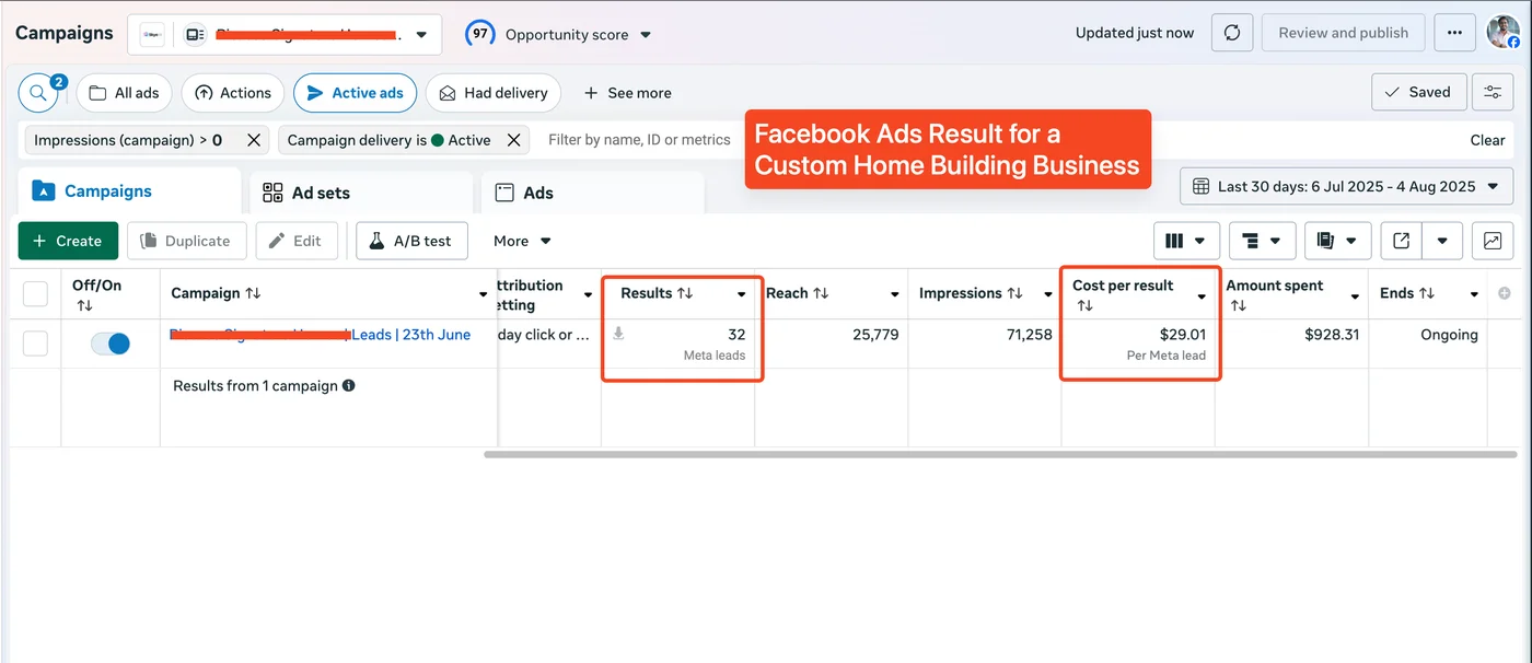 FB Ads – Home Builder