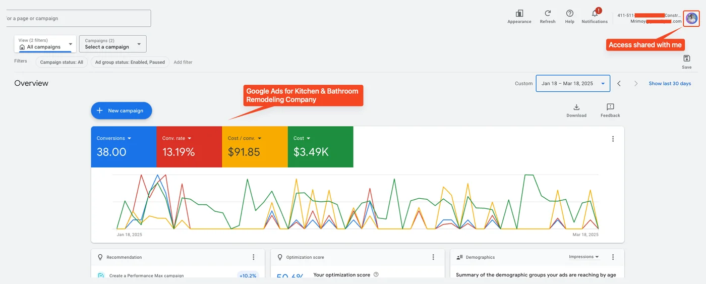 Google Ads – Kitchen Remodeling